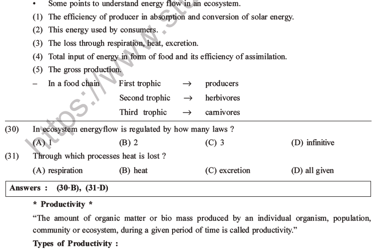 NEET Biology Ecosystem MCQs Set B, Multiple Choice Questions